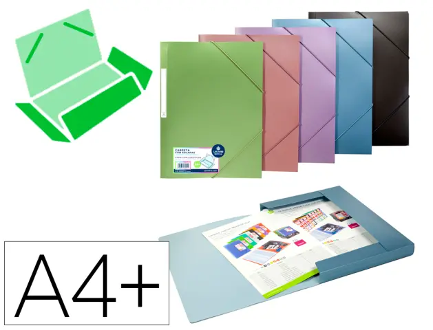 Compra Carpeta liderpapel gomas plastico folio solapas color lila