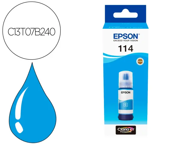 Imagen Tinta epson t114 eco tank et-8500 / 8550 cian botella 70 ml