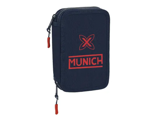 Imagen Plumier escolar safta doble pequeo 28 piezas munich flash 195x125x40 mm