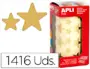 Imagen Gomets autoadhesivos estrellas grandes oro en rollo con 1416 unidades 2