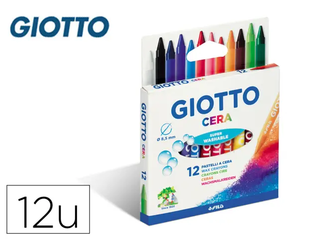 Imagen Lapices cera giotto caja de 12 colores