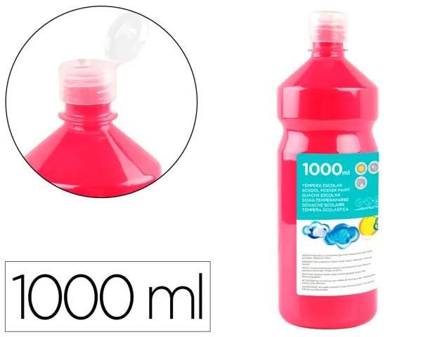 Imagen Tempera liquida liderpapel escolar 1000 ml fucsia