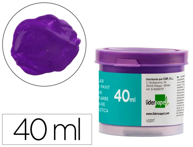 Imagen Tempera liderpapel escolar 40 ml violeta