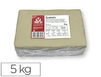 Imagen Pasta de modelar sio-2 gres granada para escultura y modelado paquete de 5 kg