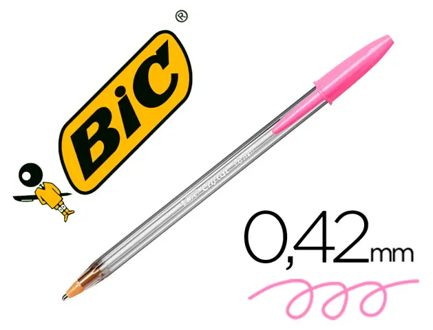 Imagen Boligrafo bic cristal fun rosa punta 1,6 mm