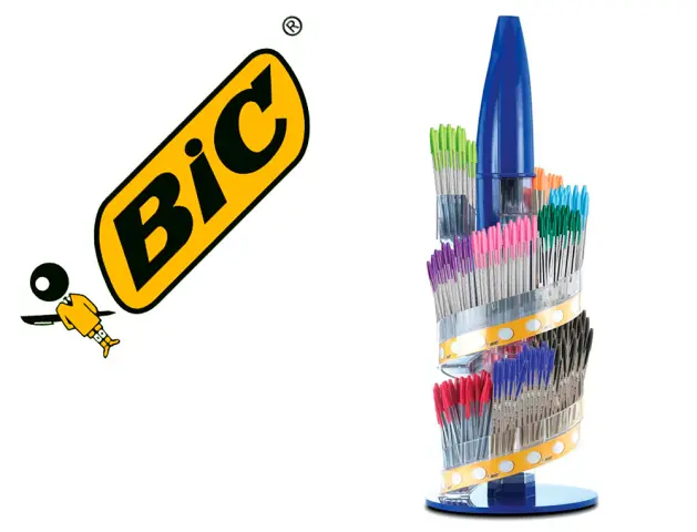 Imagen Boligrafo bic cristal family expositor de 770 unidades surtidas promo regalo 150 bic cristal azul