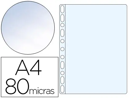 Imagen Funda multitaladro esselte din a4 polipropileno 80 mc 11 taladros cristal caja de 100 unidades