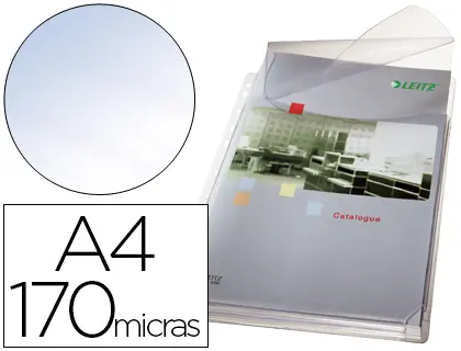 Imagen Funda multitaladro esselte din a4 pvc 170 mc con fuelle y solapa superior capacidad 200 hojas pack de 5 unidades