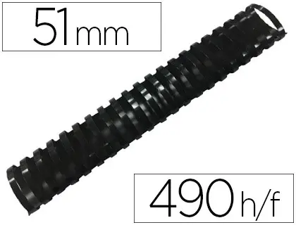 Imagen Canutillo q-connect ovalado 51 mm plastico negro capacidad 490 hojas caja de 10 unidades