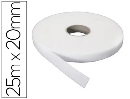 Imagen Cinta de velcro adhesivo sumo didactic rugosa rollo 25 mx20 mm