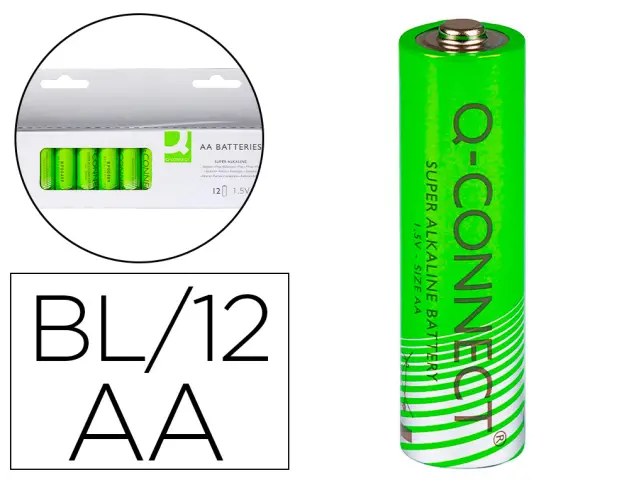 Imagen Pila q-connect alcalina aa -blister con 12 pilas