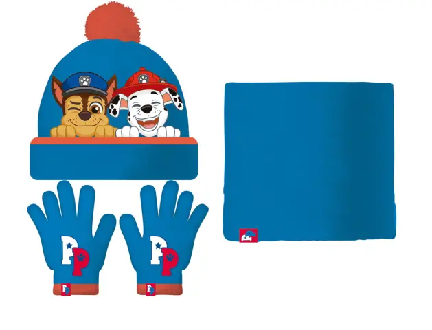 Imagen Set gorro guantes y buff bebe safta navidad paw patrol