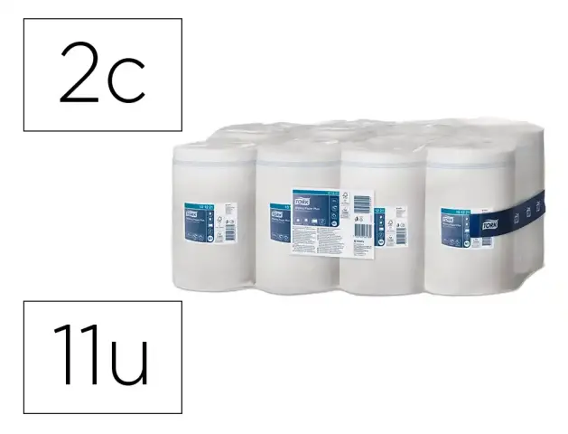 Imagen Papel secamanos tork secado extra ancho 215 mm largo 74,9 mt 2 capas para dispensador m1 paquete de 11 unidades