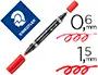 Imagen Rotulador staedtler lumocolor permanente duo 348 rojo punta f 0,6 mm punta m 1,5 mm 2