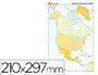 Imagen Mapa mudo color din a4 america norte politico 2