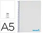 Imagen Cuaderno espiral liderpapel a5 micro wonder tapa plastico 120h 90g cuadro 5mm 5 bandas 6 taladros color gris 2