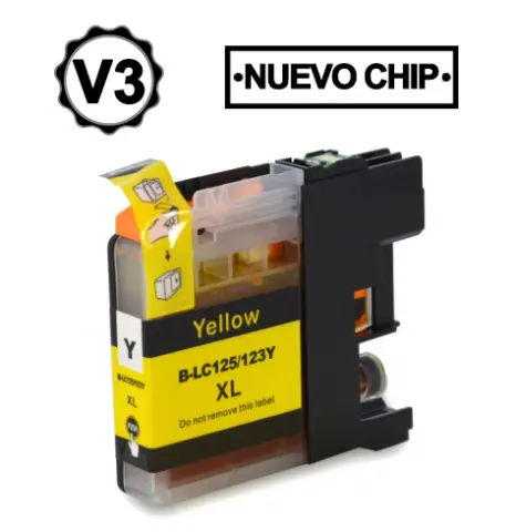 Imagen BROTHER LC121XL/LC123XL V3 AMARILLO CARTUCHO DE TINTA GENERICO LC121Y/LC123Y