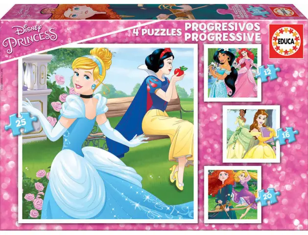 Imagen Puzle safta princesas disney magical 12 a 25 piezas 4 unidades