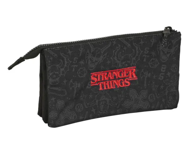 Imagen Bolso escolar portatodo safta triple stranger things 120x220x30 mm 3