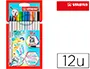 Imagen Rotulador stabilo acuarelable pen 68 brush punta pincel estuche de 12 unidades colores surtidos 2